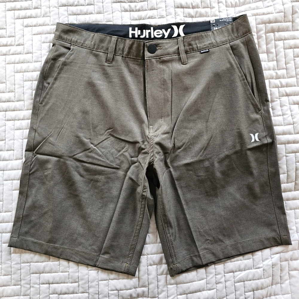 34" Army Green Hurley Hyrbrid Printed Walk Shorts